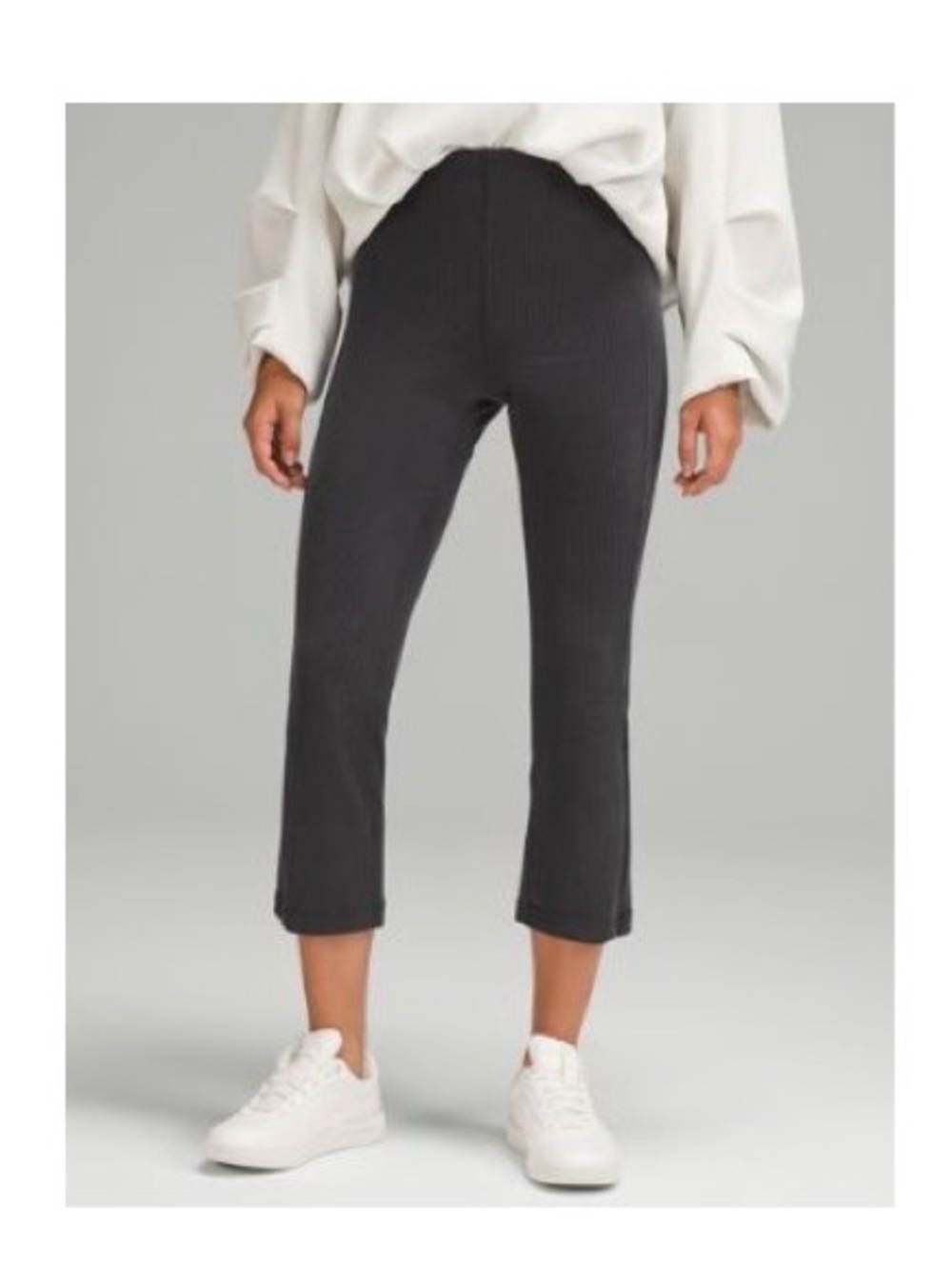 Lululemon NEW Women's Black Ribbed Stretch Crop Pants